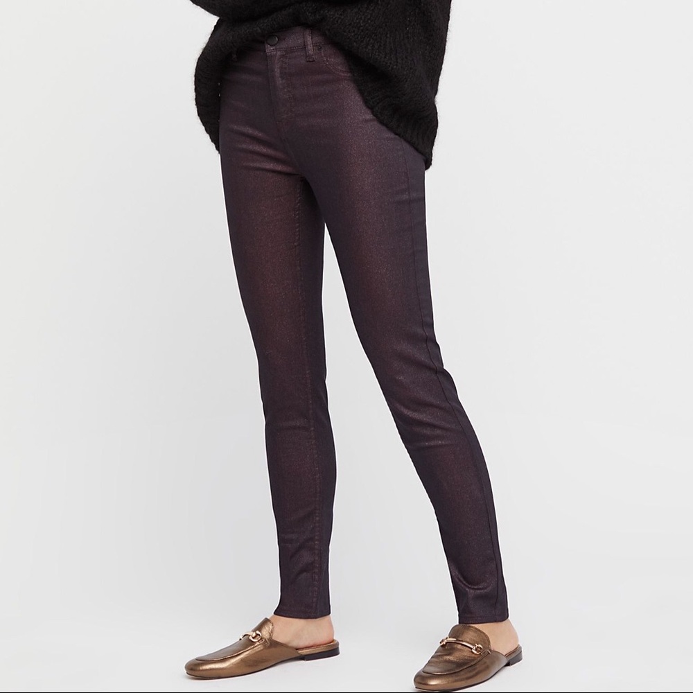 Free People Black Sparkle Skinny Jeans